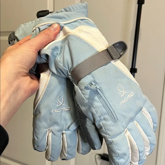 Women’s Head Blue and White Ski Gloves Size L - Picture 1 of 11